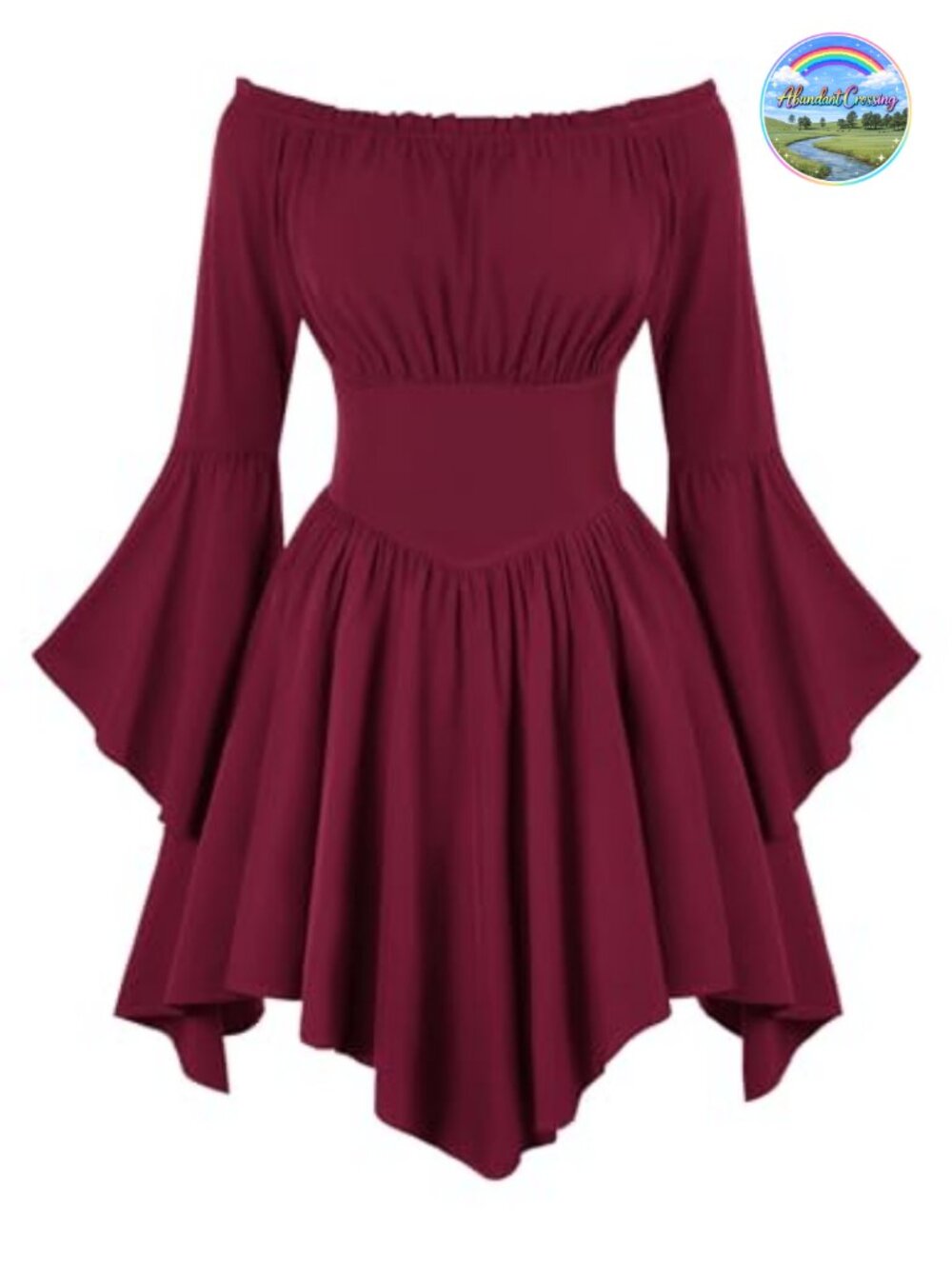Renaissance Pirate Off Shoulder Corset Dress Bell Sleeve Costume